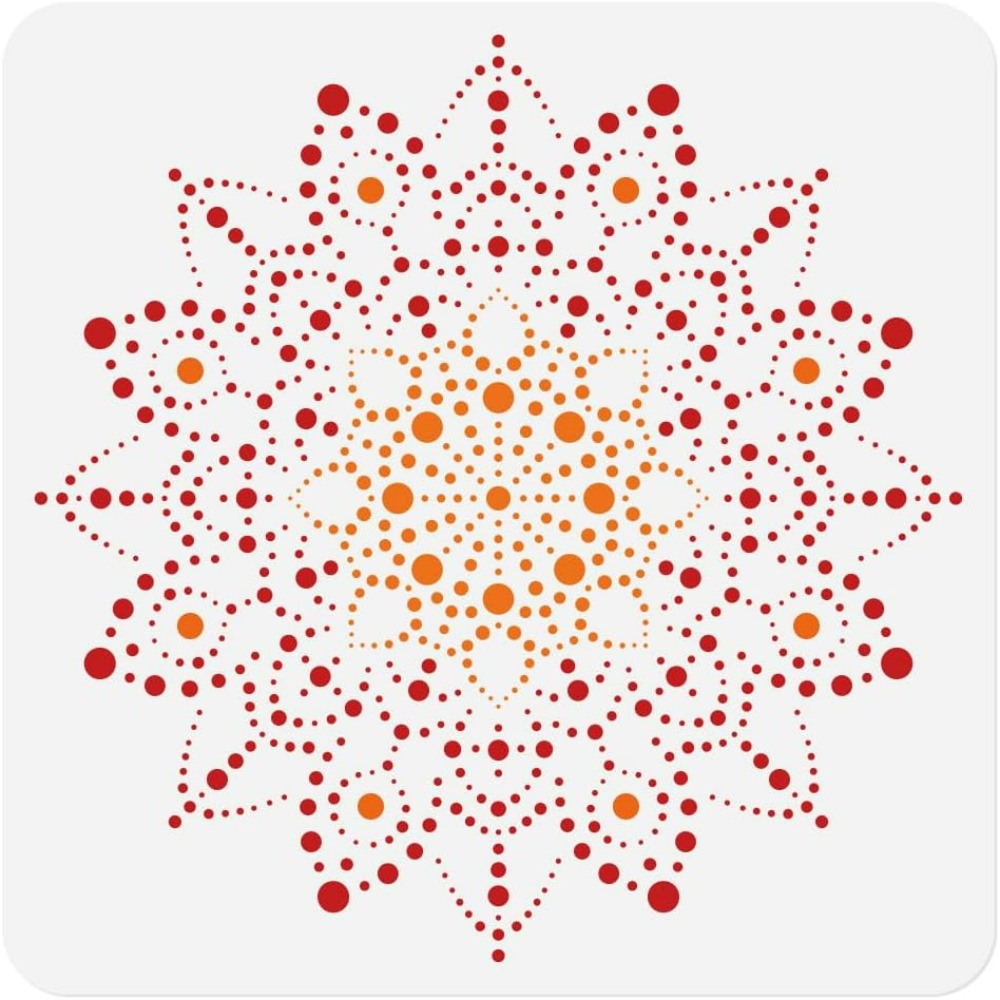 Home Textiles Products - Modèle de pochoir Mandala à points,