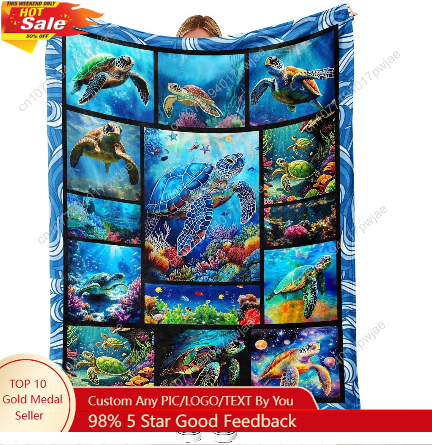 Home Textiles Towel - Couverture en flanelle de tortue de