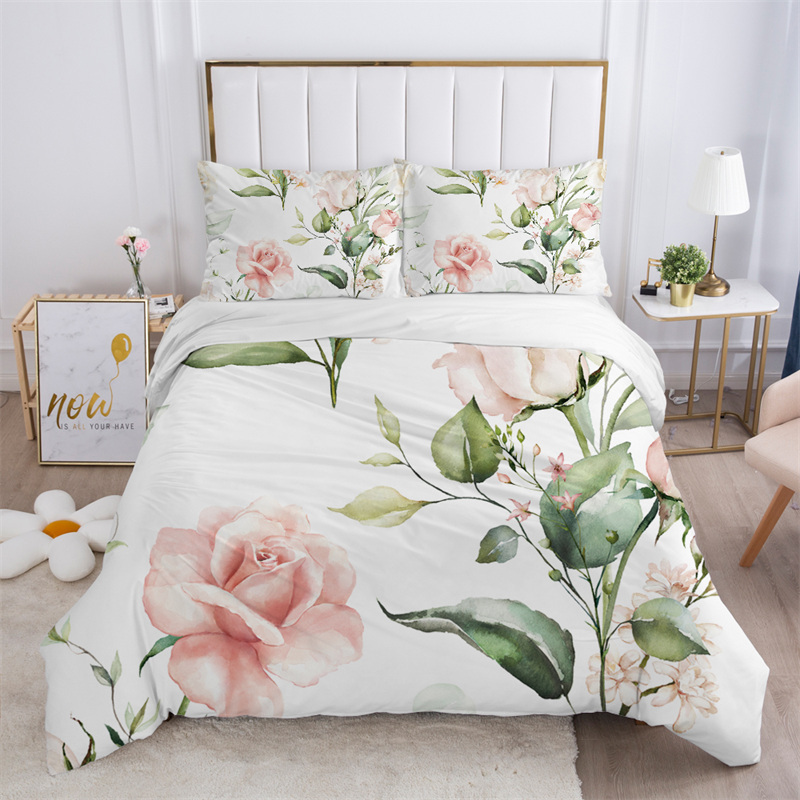 Bed Sheet Microfiber - Parure de lit rustique à fleurs
