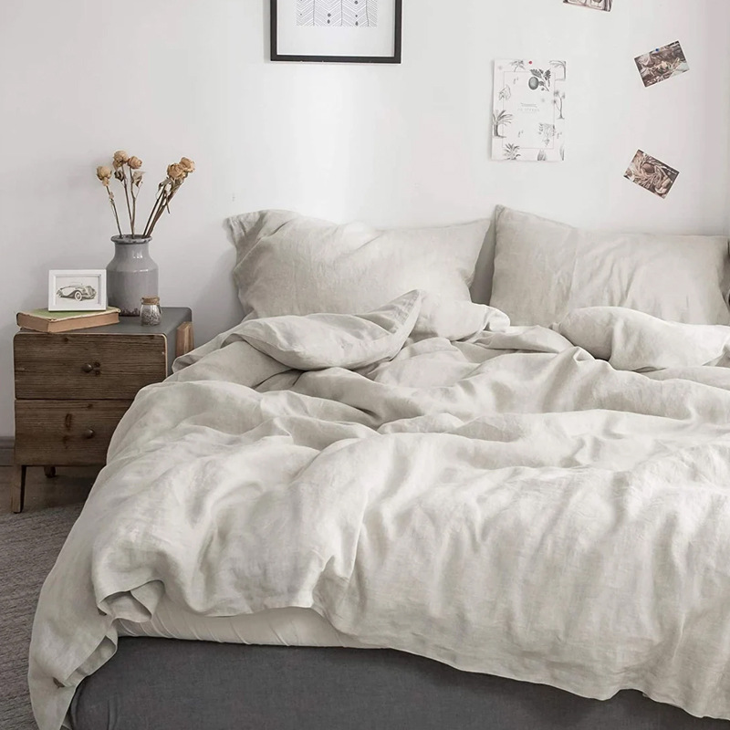 Quality Home Textiles - Housse de couette 100% lin lavé