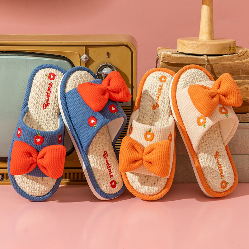 Textiles For Home - Chaussons en lin confortables pour couple,