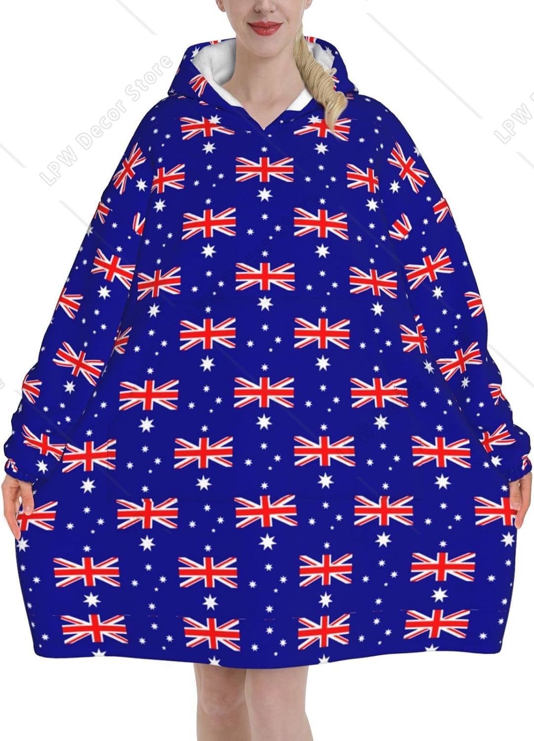 Home Textiles Australia - Couverture à capuche surdimensionnée en flanelle
