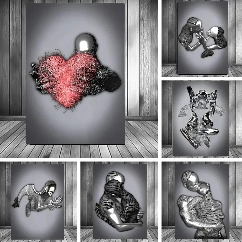 Home Textiles Products - Tableau sur toile abstrait romantique avec