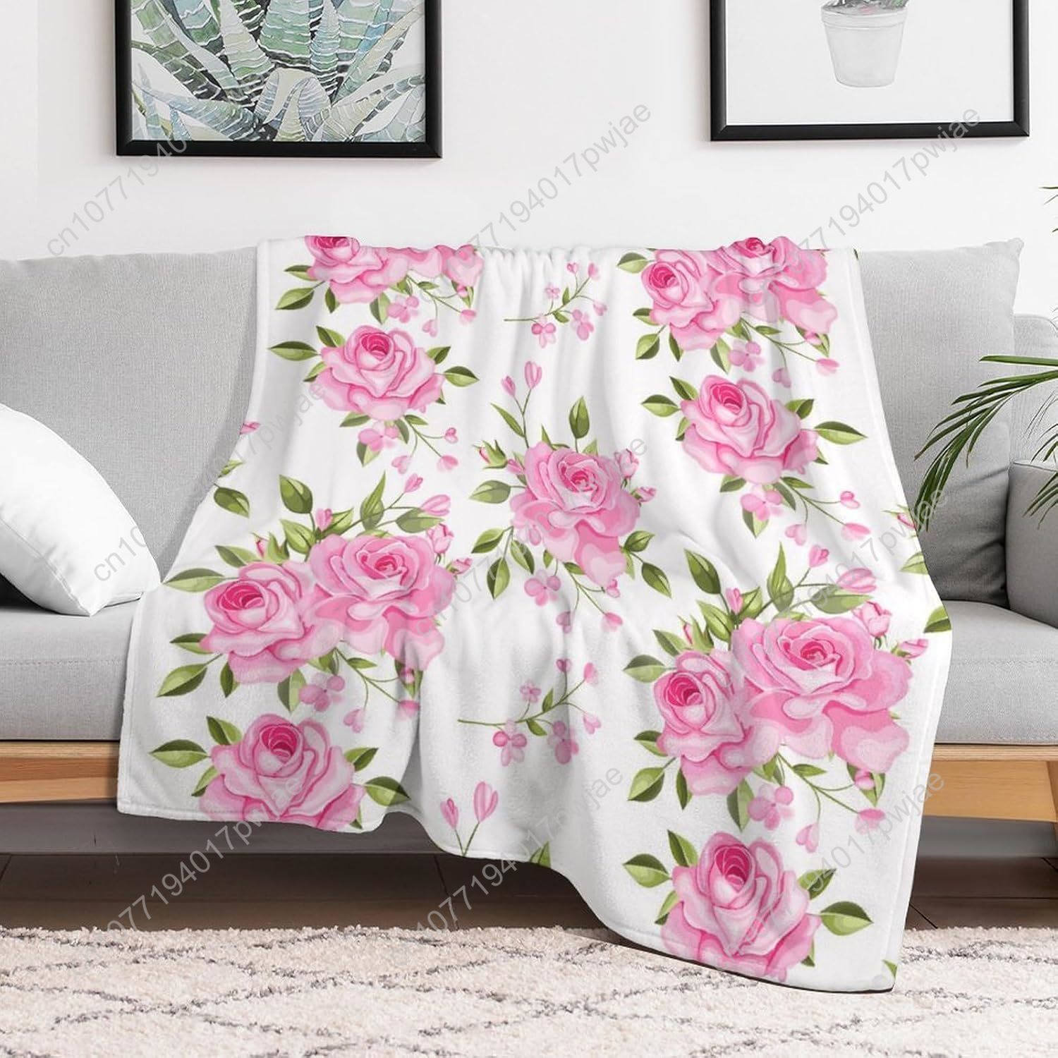 Couverture à fleurs roses, déc - Home Textiles Towel avis et prix