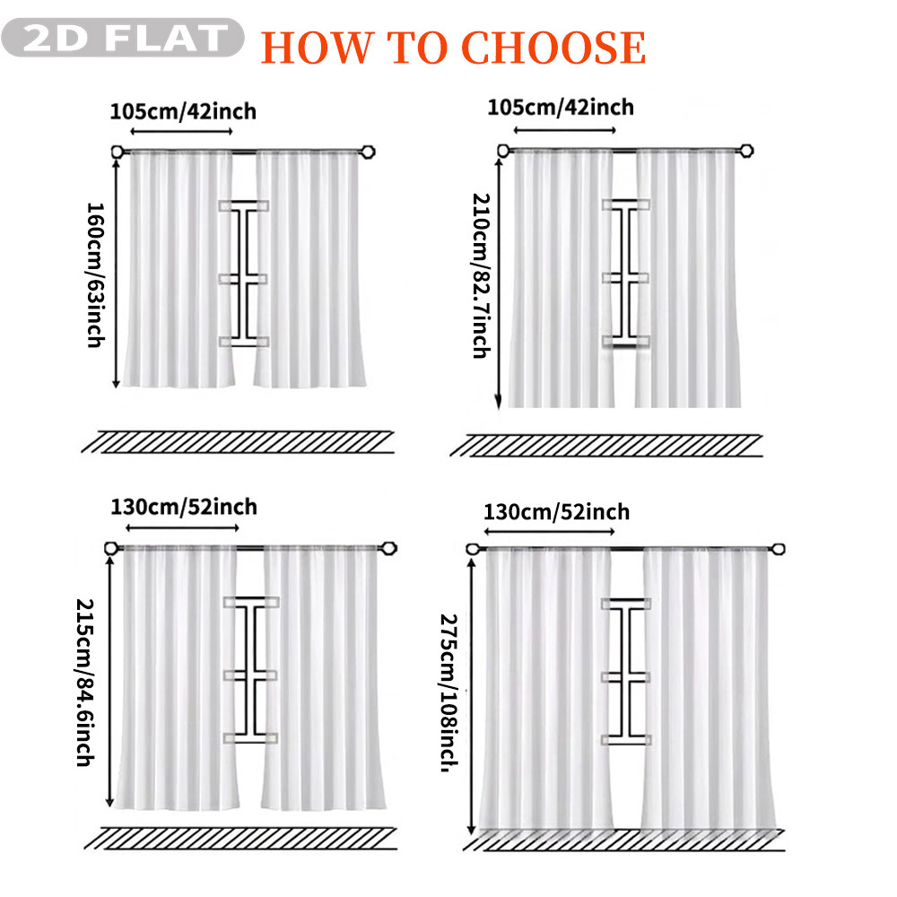 Rideaux transparents plats 2D  - Textiles For Home avis et prix