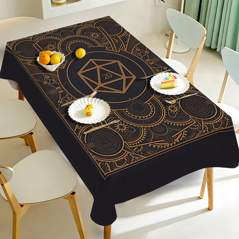 Nappe à motif d'engrenages dor - Textiles For Home avis et prix