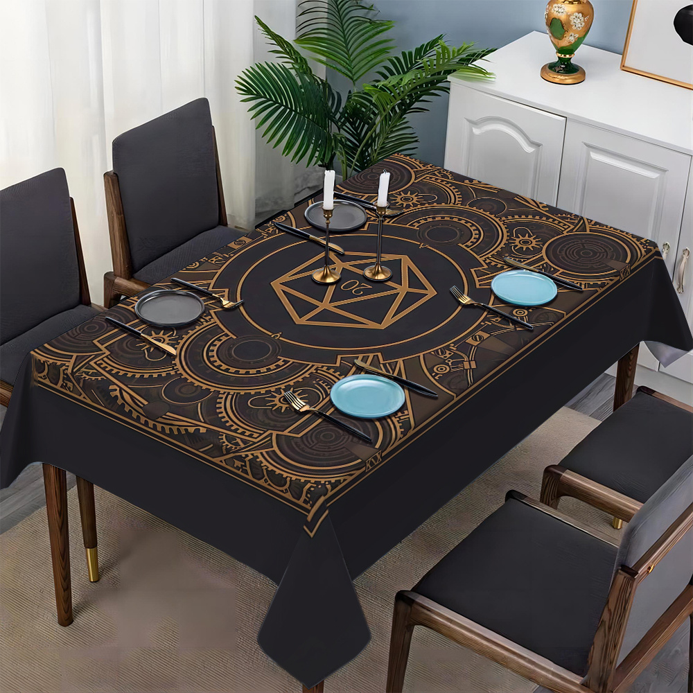 Nappe à motif d'engrenages dor - Textiles For Home avis et prix