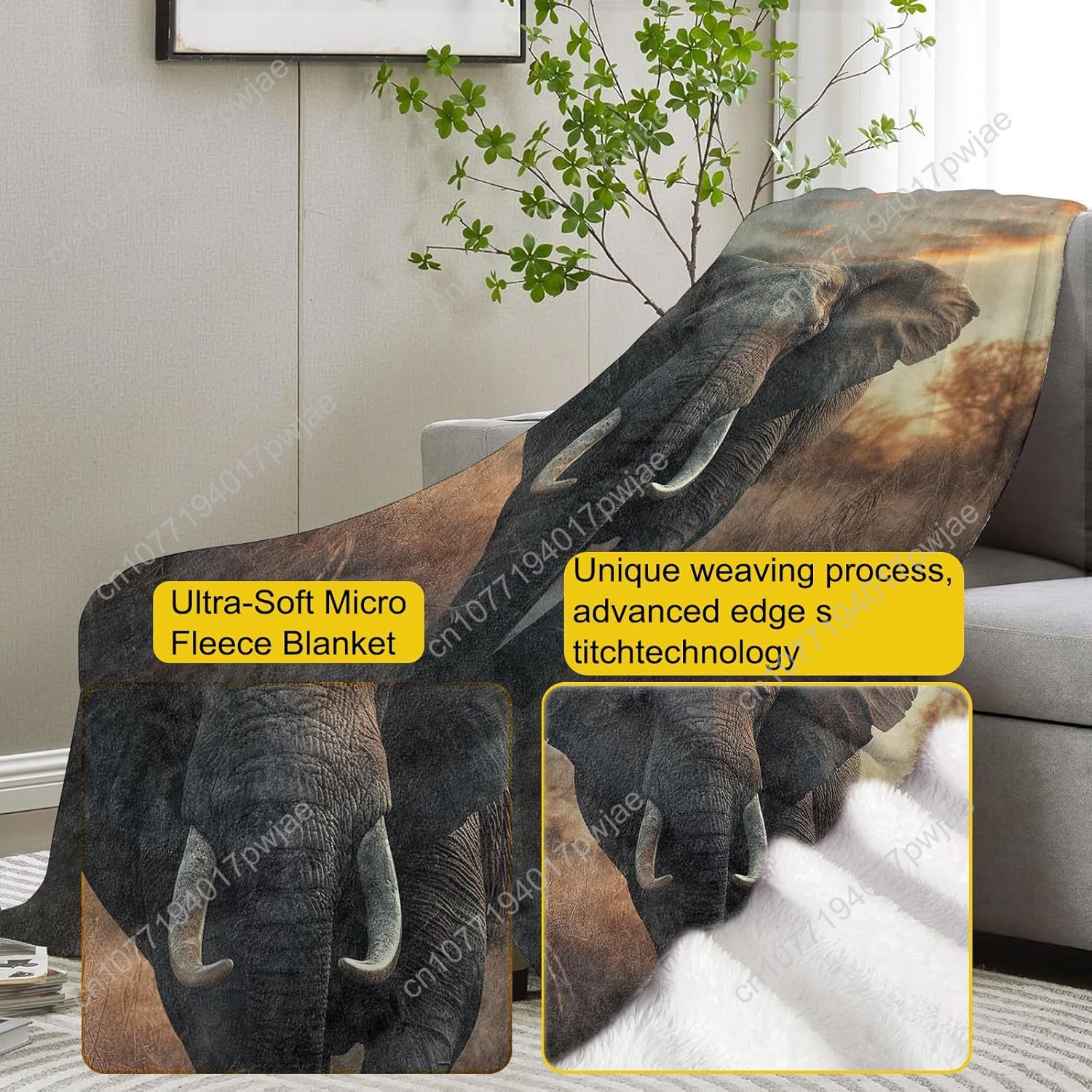 Couverture polaire d'éléphant, - Home Textiles Towel avis et prix